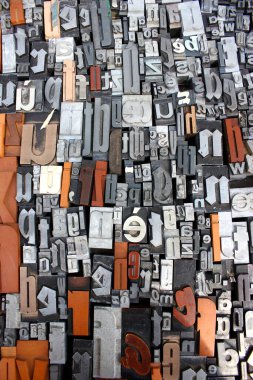 Wooden Letters for a Letterpress clipart