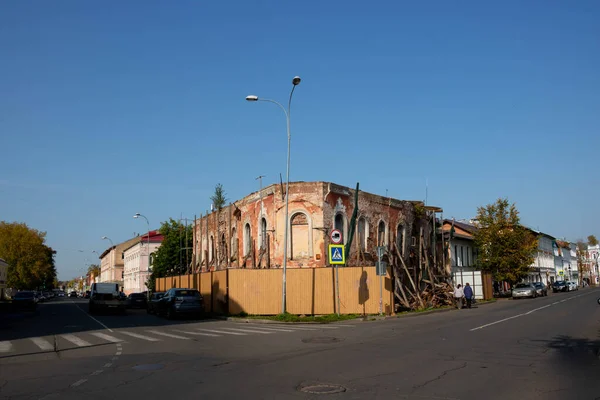 Zerstörtes Haus Überreste Alter Häuser Ruin Apokalypse Verlassene Stadt Geisterstadt — Stockfoto