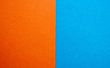 Mavi süet ve portakalın dokulu arka plan oranının yarısına bölümü, dokuların ayrışması..