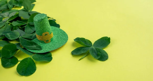 Ein Symbol Für Patrick Day Hut Elfe Klee Happy Shamrock — Stockfoto