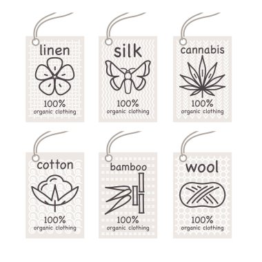 A set of labels organic tissues. clipart