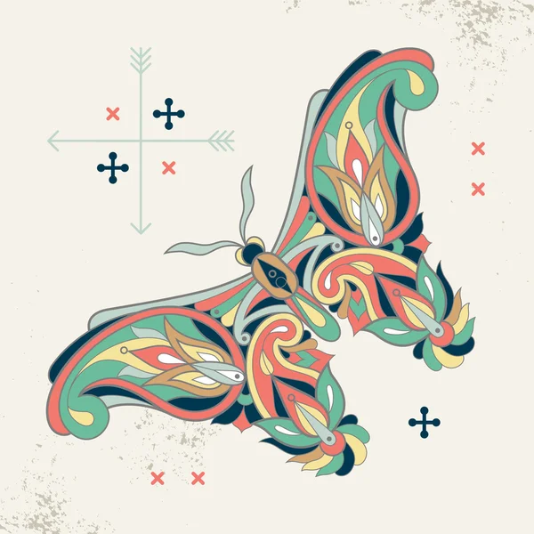 Decoratieve afbeelding van een vlinder. — Stockvector