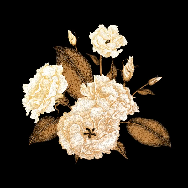 Bouquet de roses exotiques . — Image vectorielle