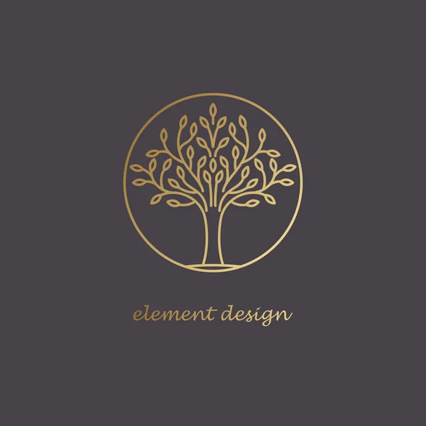 Decorative tree icon to create a logo. — Stock Vector