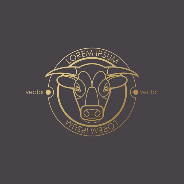 Lineair ontwerp bull's Head. — Stockvector