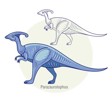 Bir dinozorun vektör görüntüsü - Parazaurolophus.
