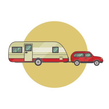Aracın vektör görüntüsü - karavan