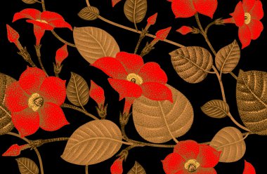 Çiçekli vektörsüz desen.