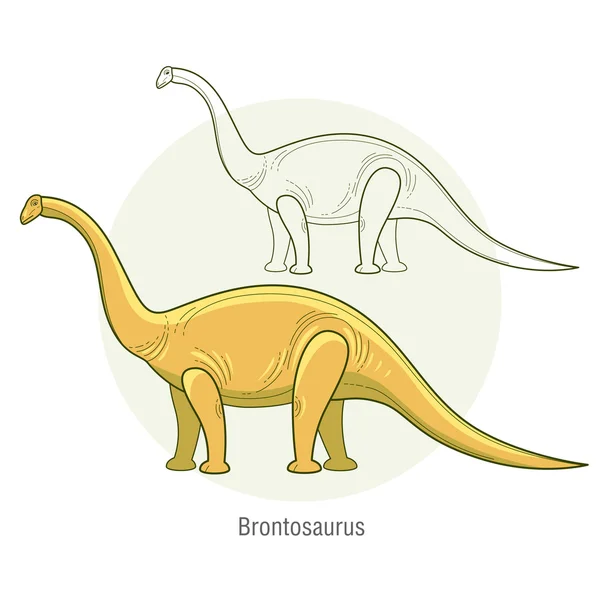 Bir dinozorun vektör görüntüsü - Brontozor. — Stok Vektör