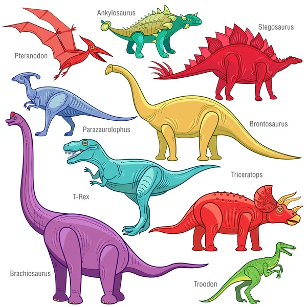 Dinozorların vektör görüntüsü.