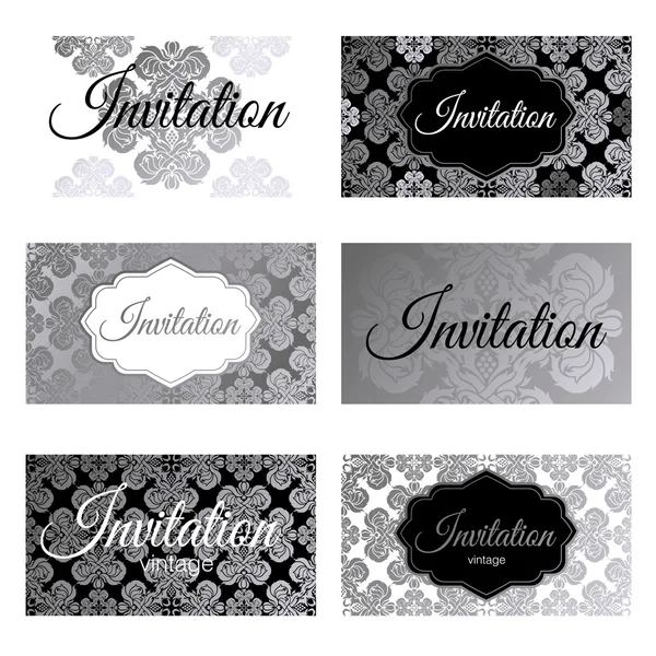 Set of vector templates for business cards and invitations. — Stock Vector