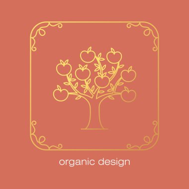 Vektör dekoratif ağaç görüntü.