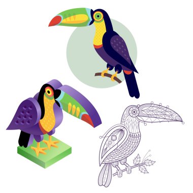 Toucan görüntüsünü farklı stillerde ayarlama.