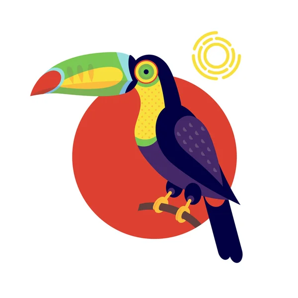 Ilustración vectorial de pájaro tucán. — Vector de stock