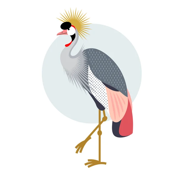 Flat icon - Crowned Crane. — Stock Vector