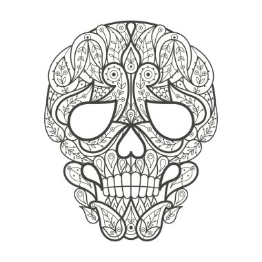 Yetişkin boyama. İnsan kafatası.