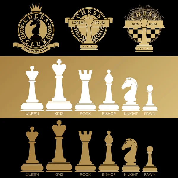 Black chess pieces with names Royalty Free Vector Image