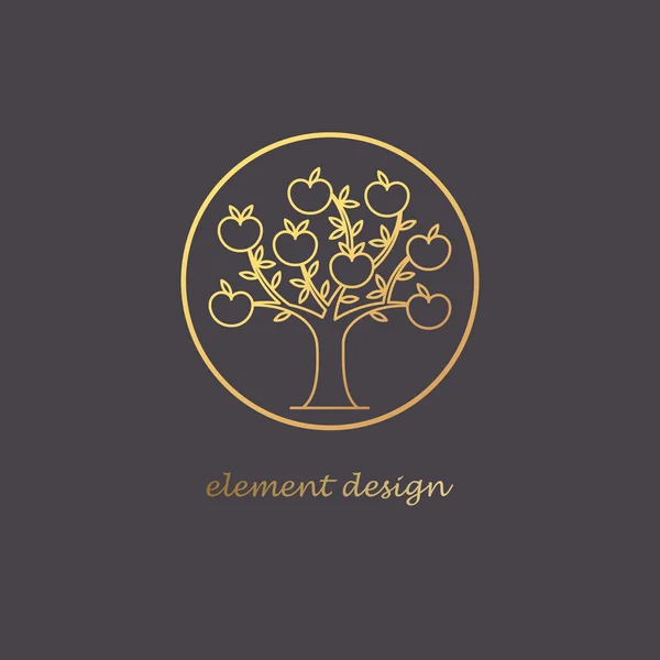 Logotipo lineal del árbol . — Vector de stock