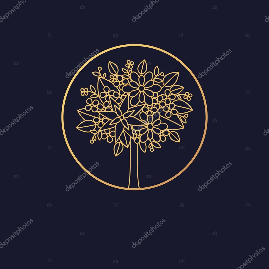 Linear Logo Blossoming Tree Stock Vector Image By C Sasha Kasha Linear Logo Blossoming Tree Stock Vector Image By C Sasha Kasha