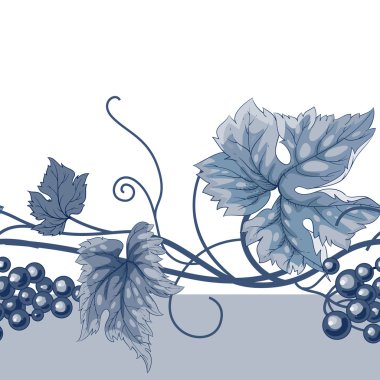 Yabani üzüm ile dikişsiz vektör deseni.