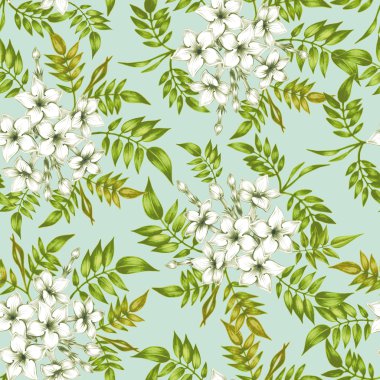 Yasemin çiçekleri ile Vektör dikişsiz çiçek deseni.