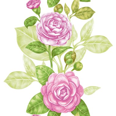 Camellia çiçek ile Vektör dikişsiz desen
