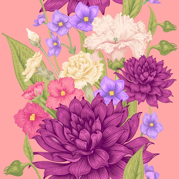 Χωρίς ραφές μοτίβο λουλουδιών. — Διανυσματικό Αρχείο