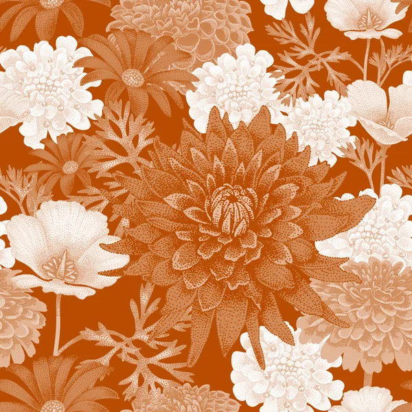 Patrón sin costura floral. — Vector de stock