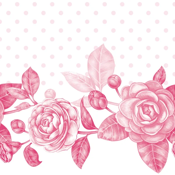 Vector naadloze patroon met Camellia bloem — Stockvector