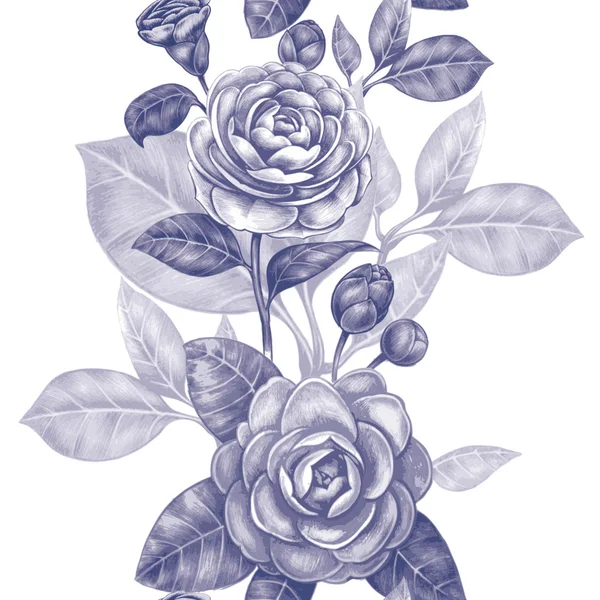 Modèle vectoriel sans couture avec fleur de camélia — Image vectorielle