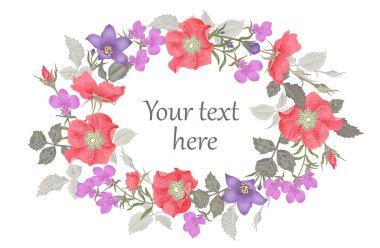 Gülile çiçek çerçeve.