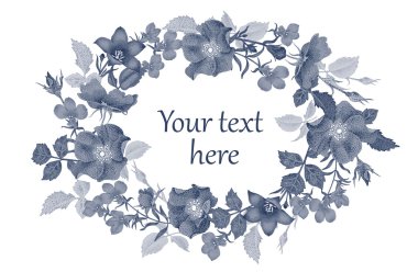 Gülile çiçek çerçeve.