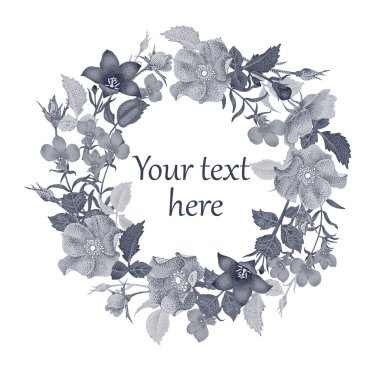 Gülile çiçek çerçeve.