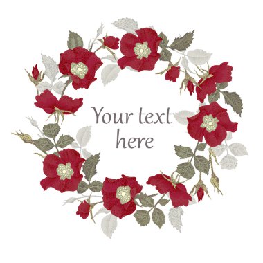 Gülile çiçek çerçeve.