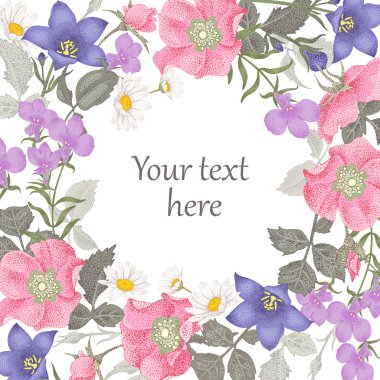 Gülile çiçek çerçeve.