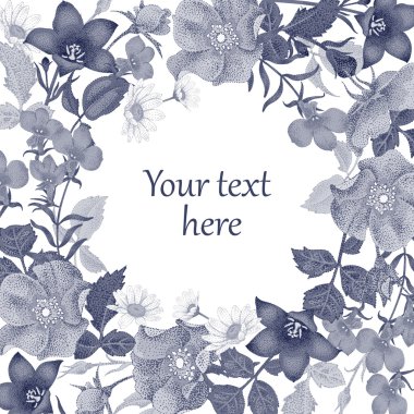 Gülile çiçek çerçeve.