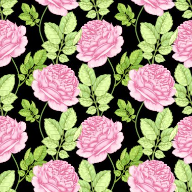 Çiçek gül ile seamless modeli.