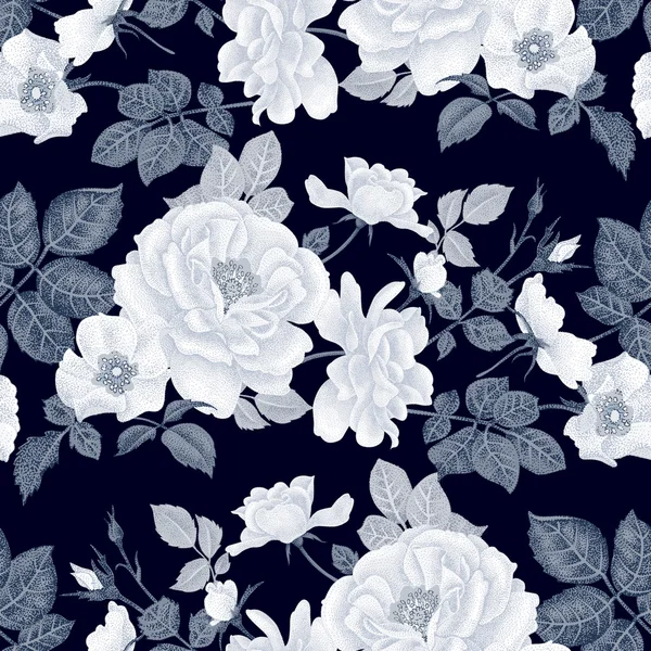 Motif floral sans couture avec des roses . — Image vectorielle