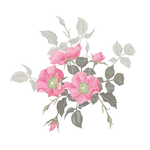 Векторні ілюстрації букет з троянд . — стоковий вектор