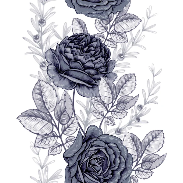 Dibujo De Rosa Negra, Diseños De Flores, Flores Decorativas