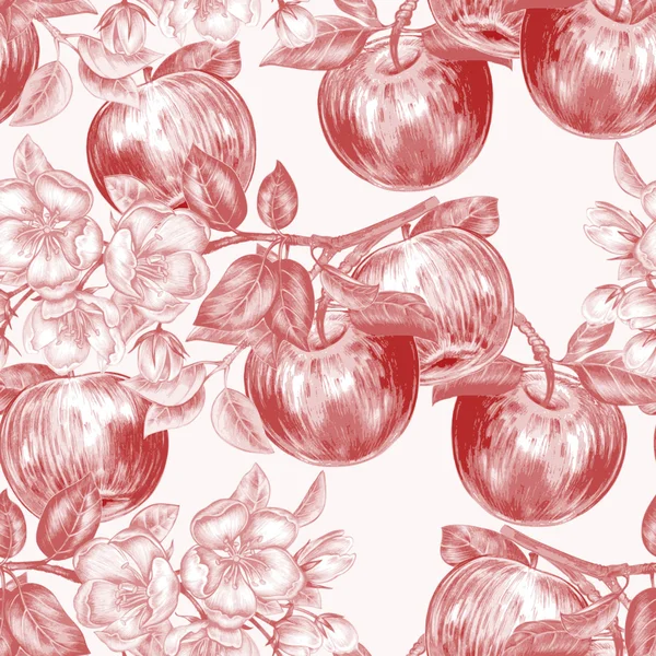 Vektor nahtloses Muster mit Apfelblüte. — Stockvektor