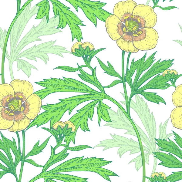 Patrón floral vector sin costura. — Archivo Imágenes Vectoriales