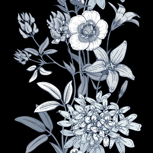 Patrón floral vector sin costura. — Archivo Imágenes Vectoriales