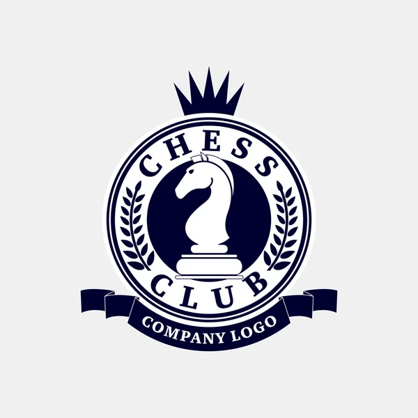 Logo del club de ajedrez . — Vector de stock