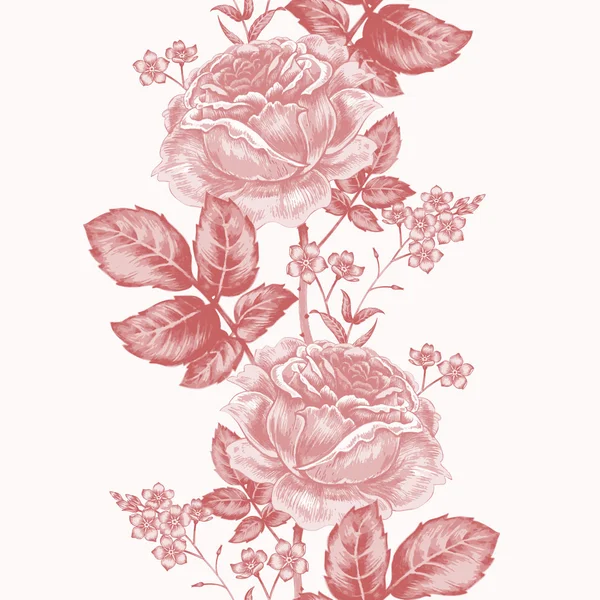 Seamless pattern with roses. — Stock Vector