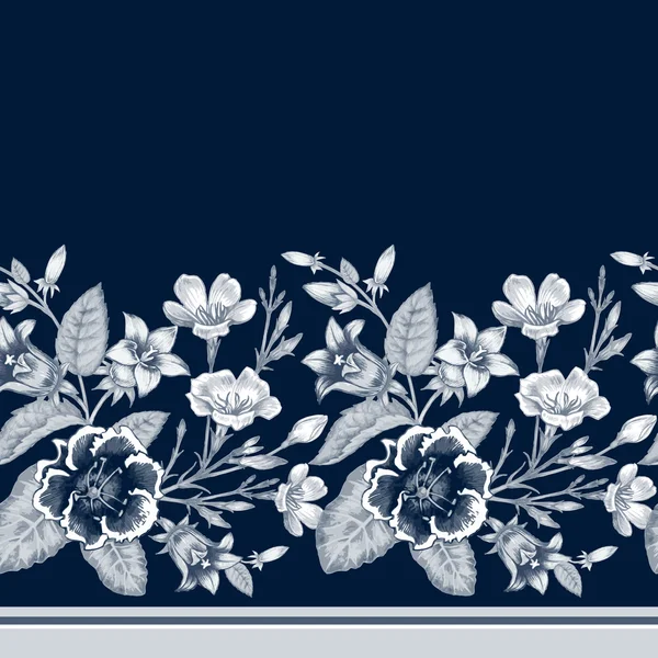 Fleur motif sans couture avec des fleurs de jardin . — Image vectorielle