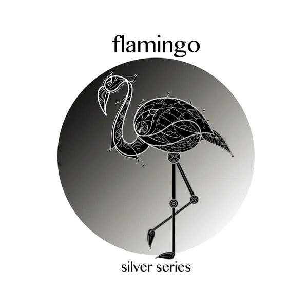 Ilustración vectorial del flamenco decorativo de aves . — Vector de stock