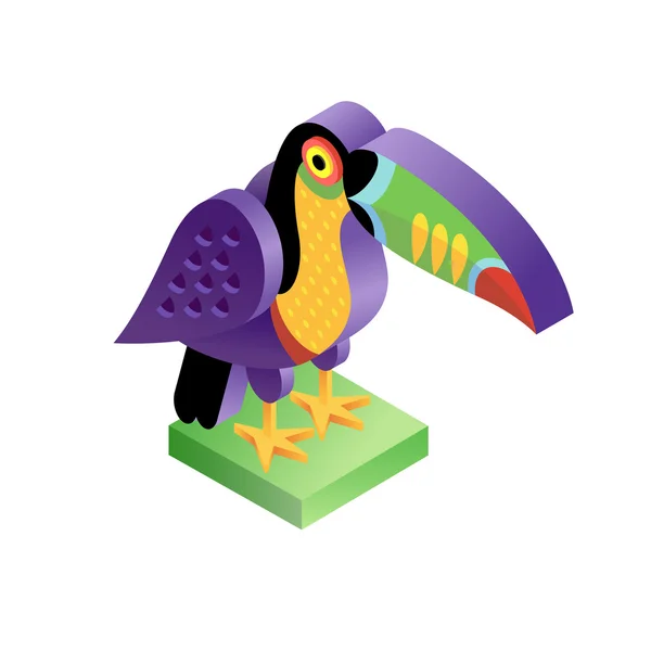 Vector εικονογράφηση toucan πουλί ισομετρική. — Διανυσματικό Αρχείο