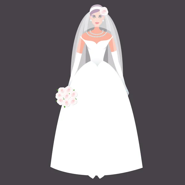 Bride in wedding dress. — Stock Vector