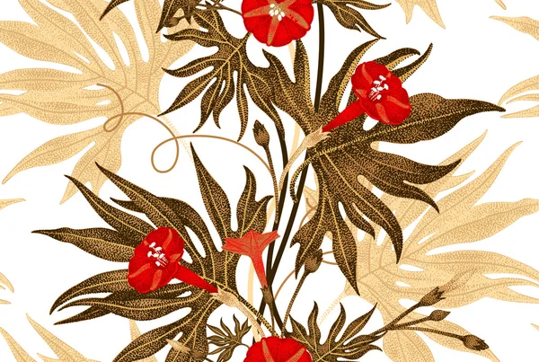 Vector seamless floral pattern in vintage style. — Stock Vector